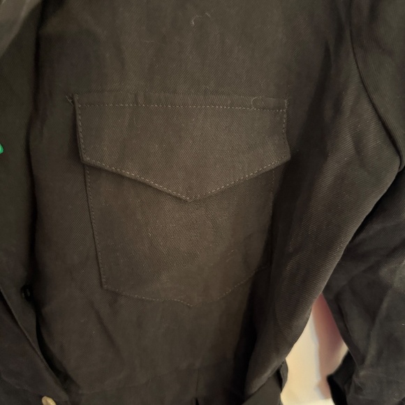 Zara Belted button front midi Shirtdress Black 45098 - Picture 7 of 12